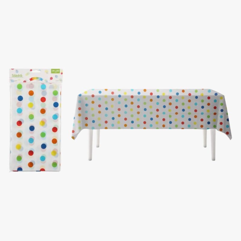 Table Cloth Rectangle Multi Colour Polka Dots Tables Party Design 130X220CM