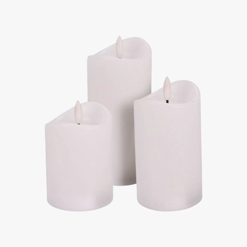 Flameless Candles With Timer Set of 3