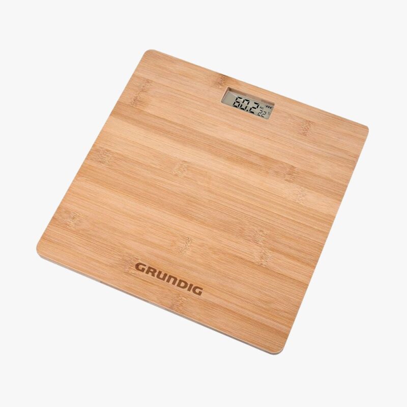 Grundig Weight Digital Bathroom Body Scale up to 180kg Including Temperature - Bamboo