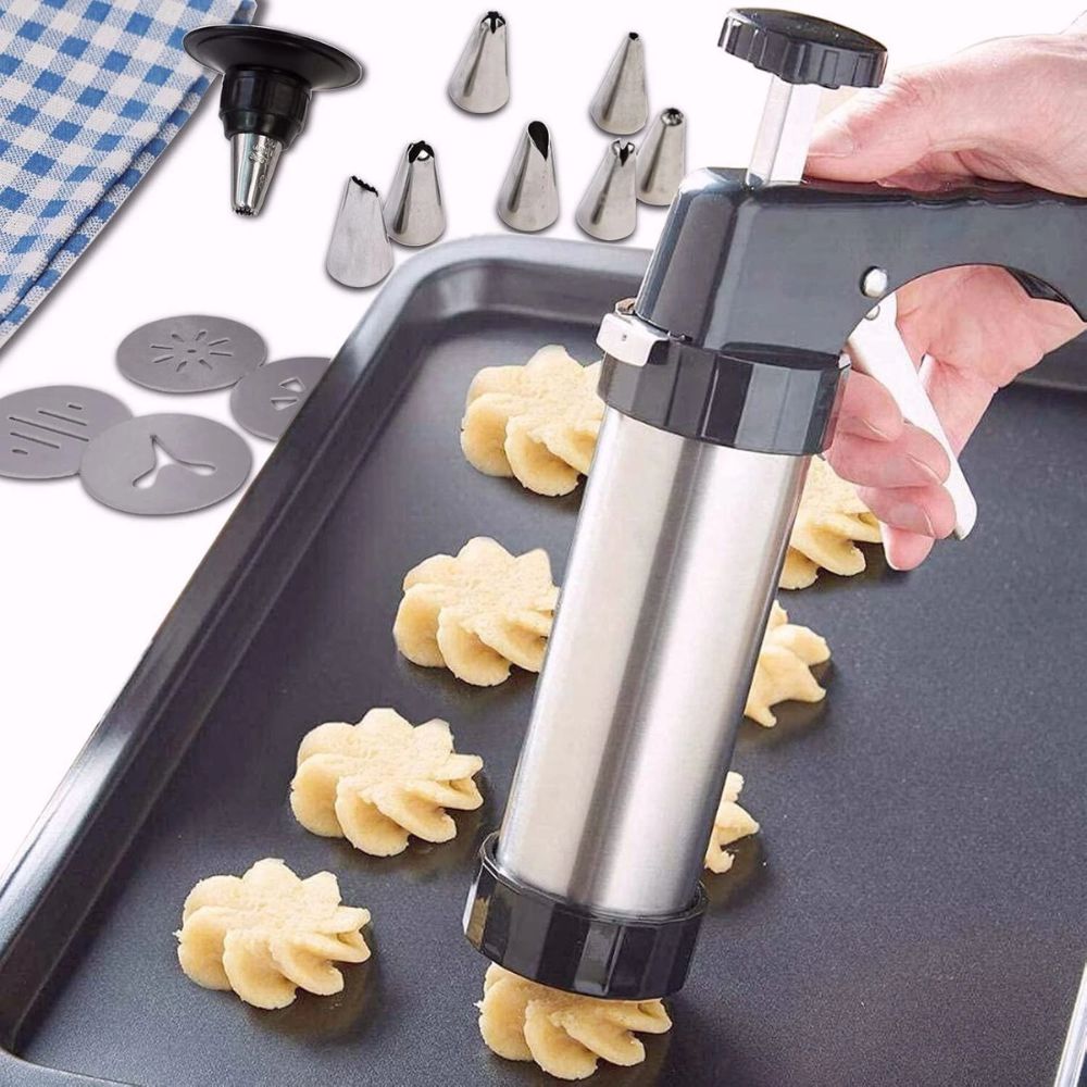 Biscuit / Cookie Press Gun Cookie Making Kit Cake Icing Decorating - 17 PCS Set