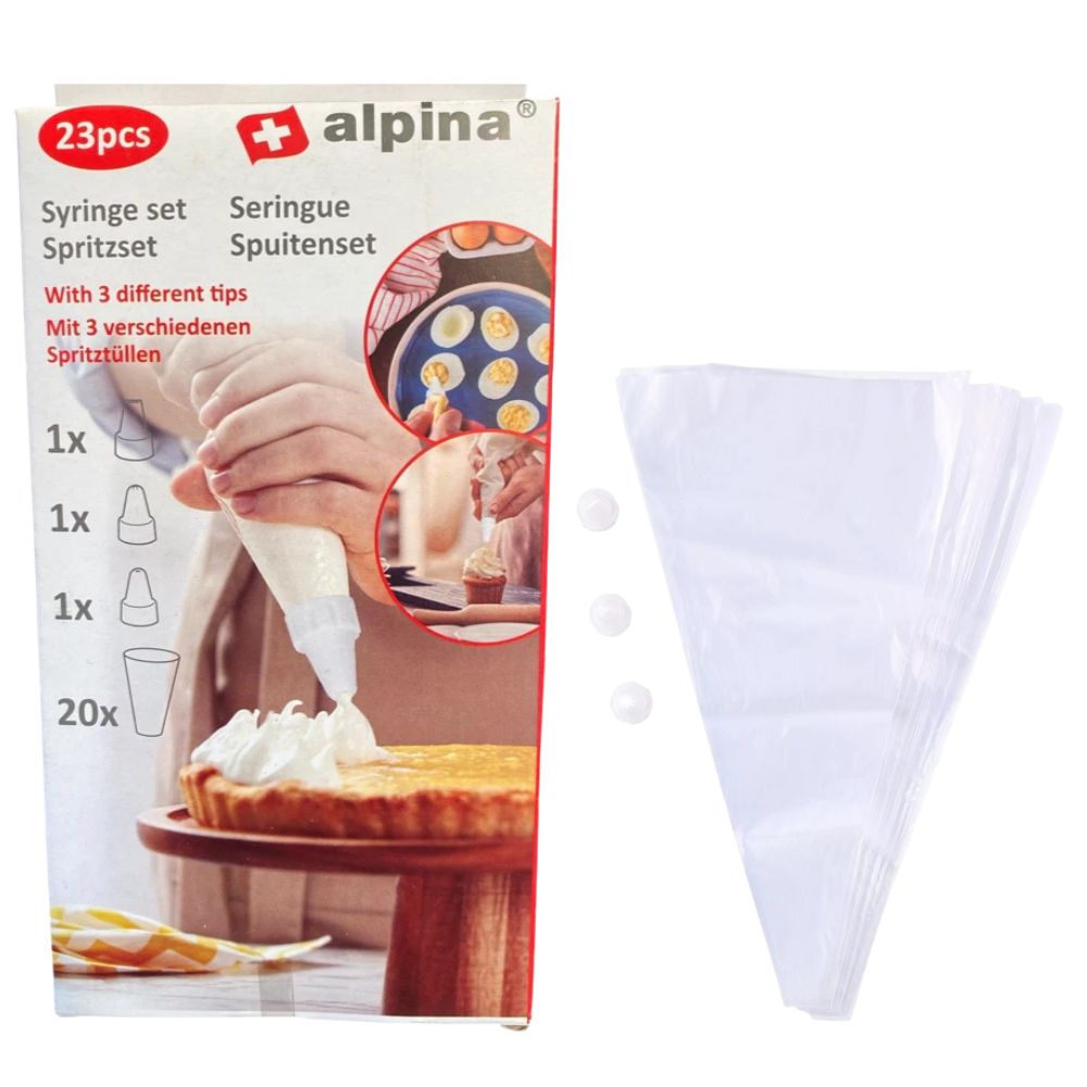 23Pcs Icing Piping Pastry Bag Plastic Cream Set Cake Decorations Piping Bag