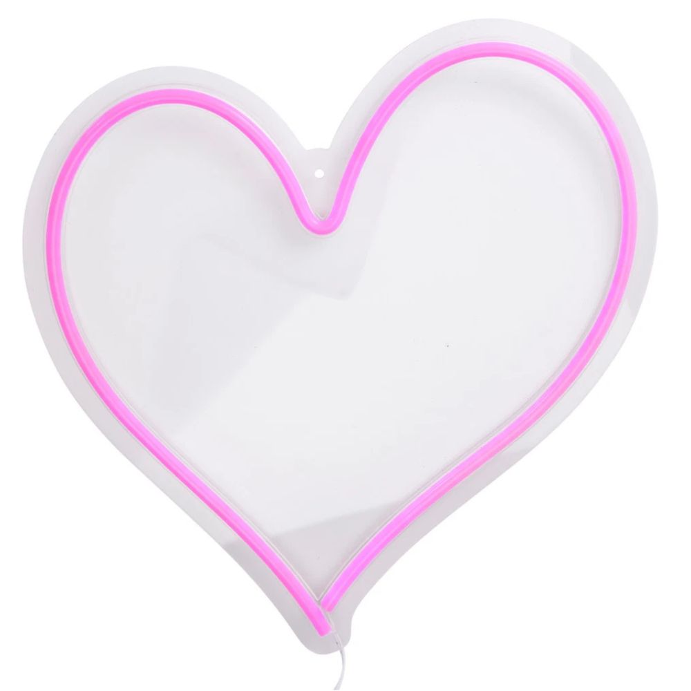 Heart Shape Pink LED Neon Light USB Wall Sign Night Lamp