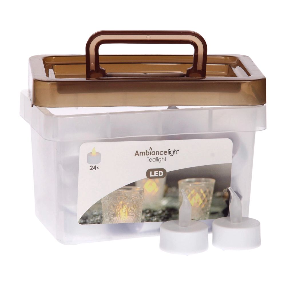 Christmas LED Tea Light Candles Battery Operated with Timer 24PCS